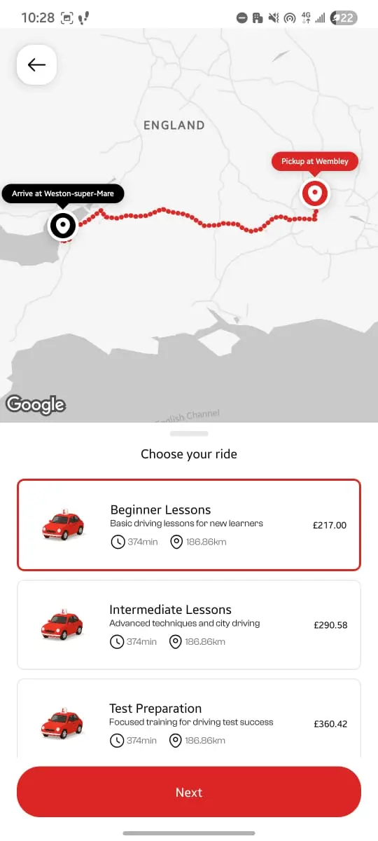 Connect to pros screen